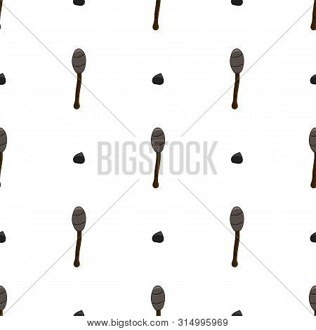 Seamless Pattern With Torch And Flint Icons On White Background. Illustration For Design, Web, Wrapp