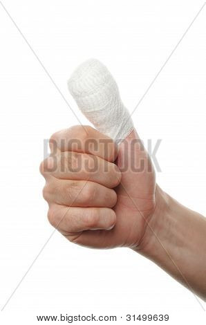 auf einen Finger Verband