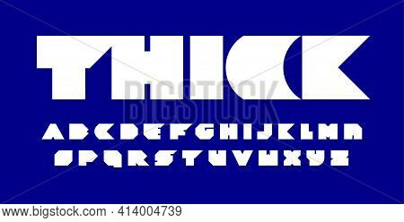 Thick Font With Sharp Edges And Zero White Space. Ultra Bold Angular Alphabet. Geometric Heavy Lette
