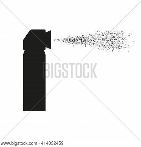 Pepper Spray Can Silhouette Icon. Vector Illustration Isolated On White