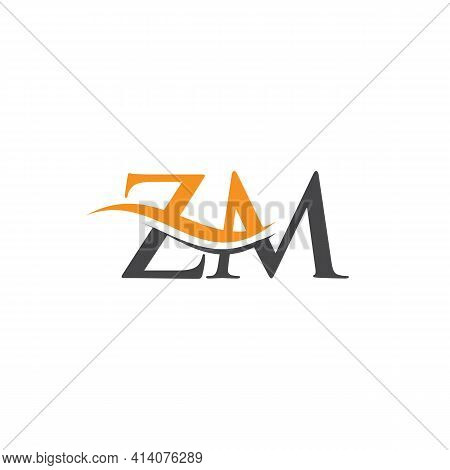 Initial Zm Letter Linked Logo Vector Template. Swoosh Letter Zm Logo Design. Zm Logo Design Vector