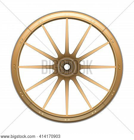 Wild West Wheel Vector Icon.cartoon Vector Icon Isolated On White Background Wild West Wheel.