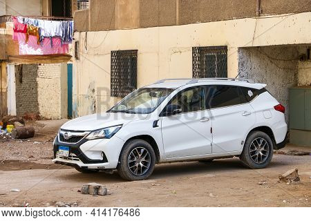Giza, Egypt - January 26, 2021: Chinese Crossover Byd S5 In The City Street.