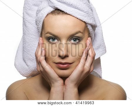 Beautiful Woman With A Towel