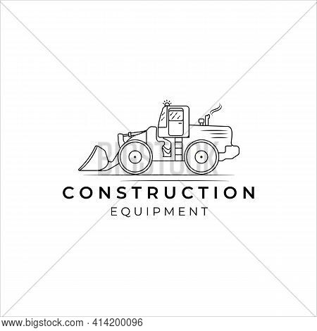 Construction Equipment Line Art Minimalist Vector Illustration Design