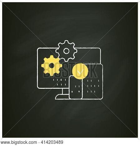 Cross Platform Programming Chalk Icon.programming Environment. Platform For Creating New Operating S