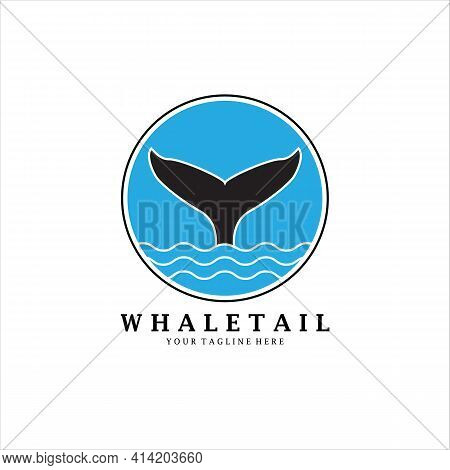 Whale Tail Vintage Logo Vector Illustration Design