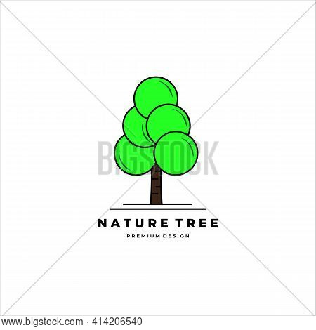 Nature Tree Vintage Vector Logo Illustration Design