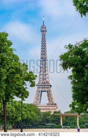 Eiffel Tower And Field Of Mars In Paris, France