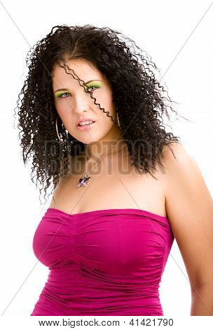 Bella ragazza In Top Magenta