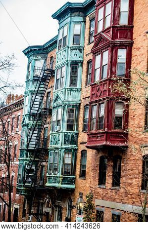 Street Scenes On Rainy Day In Boston Massachusetts