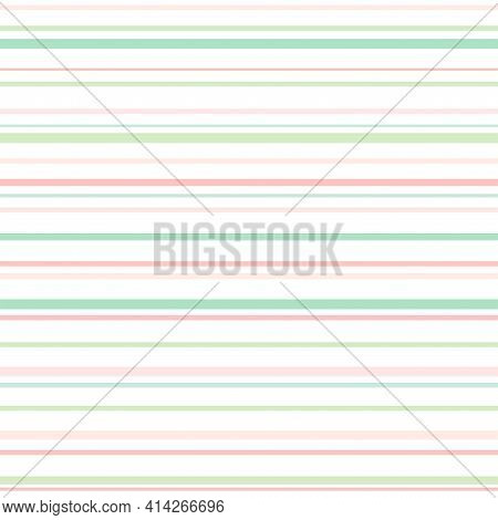 Pastel Colored Lines For Eggs Decoration. Seamless Texture With Easter Ornament On White Background.