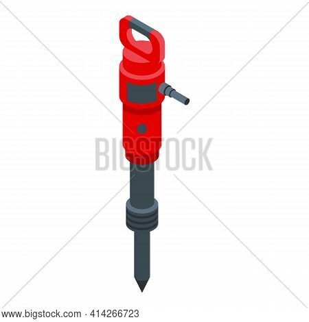 Jack Hammer Icon. Isometric Of Jack Hammer Vector Icon For Web Design Isolated On White Background