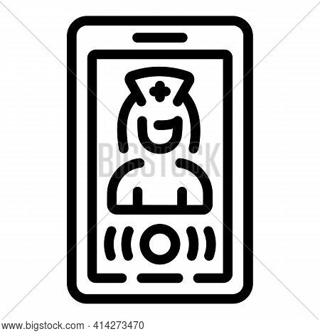 Online Medical Consultation Icon. Outline Online Medical Consultation Vector Icon For Web Design Iso