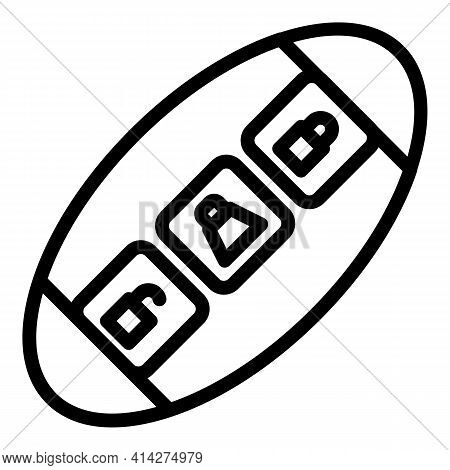 Button Smart Car Key Icon. Outline Button Smart Car Key Vector Icon For Web Design Isolated On White
