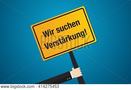 We Are Hiring In German Text Application Job Work Application Flat Vector Design
