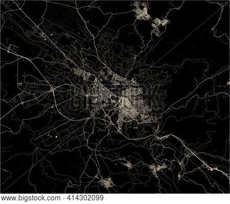 Map Of The City Of Sassari, Italy