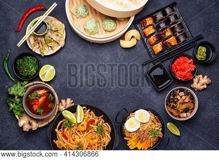 Asian Food. Chinese, Japanese And Thai Cuisine