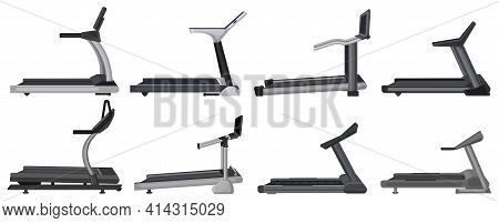 Treadmill Vector Cartoon Set Icon. Vector Illustration Runner Equipment On White Background. Isolate