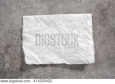 White Paper Napkin On Grey Stone Table Top View,food Advertisement Element,empty Space Blank.baking 
