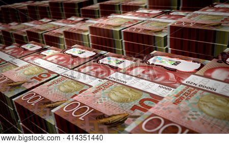 New Zealand Dollar Money Banknotes Pack Illustration