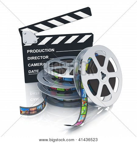 Klepel bestuur en rollen met filmstrips