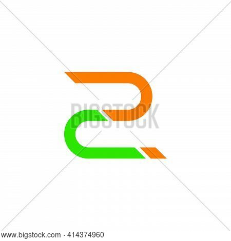 Number Two Motion Slice Colorful Geometry Logo Vector