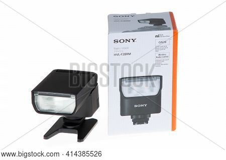 Bordeaux , Aquitaine France - 03 22 2021 : Sony Flash F28 Rm Cobra Speed Light Flash For Professiona