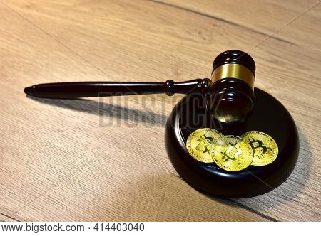 Judge Hammer And Btc Gold Crypto Coin. Justice Courtroom. Ripple Demands Bitcoin And Ethereum Docs F