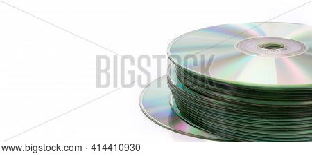 Cd Stack Isolated On A White Background