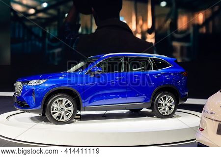 Nonthaburi, Thailand - March 25,2021 : View Of All New Haval H6 Car On Display At Thailand Internati