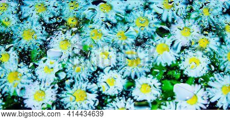 Abstract Colorful Background, Abstract Colorful Background With Bubbles, Water Drops On A Glass, Col