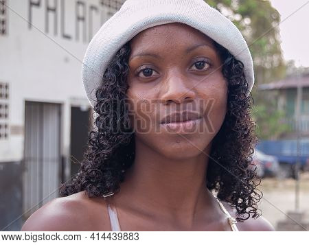 Darien Province, Panama. 07-18-2019. Portrait Of Afro-descendent Female Adolescents In The Darien Pr