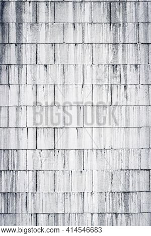 Black And White Beautiful Brick Wall Texture Background. Smudges Painted On Bricks. Creative, Moody,