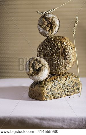 Multi-grain Bread In A Balancing Shoot Healthy Life Style