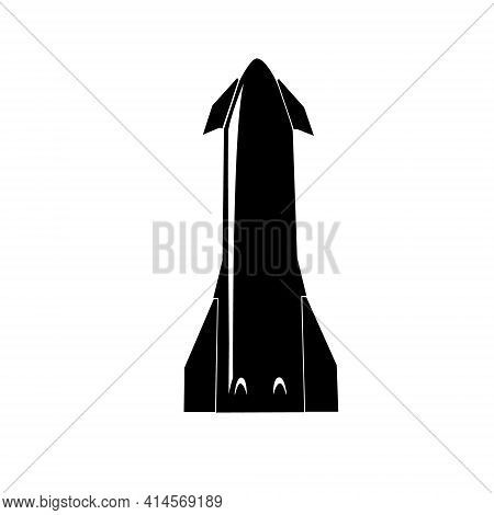Starship Spacex Spaceship Isolated Vector Illustration On White Background