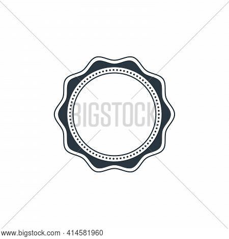 Corcle Wavy Edge Badge Or Stamp, Decorative Sticker Icon Template With Place For Your Text. Graphic 