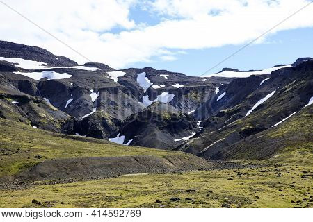 Kjolur / Iceland - August 25, 2017: Scenery Along The Kjolur Highland Road, Iceland, Europe