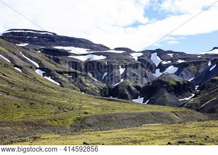 Kjolur / Iceland - August 25, 2017: Scenery Along The Kjolur Highland Road, Iceland, Europe