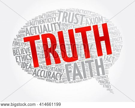 Truth Message Bubble Word Cloud Collage, Concept Background