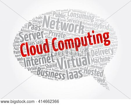 Cloud Computing Message Bubble Word Cloud Collage, Technology Concept Background