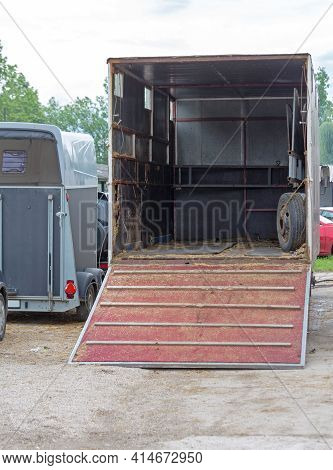 Open Ramp At Double Trailer For Horses