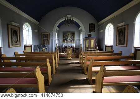 Akureyri / Iceland - August 26, 2017: The Church In Laufas Folk Museum Area, Iceland, Europe