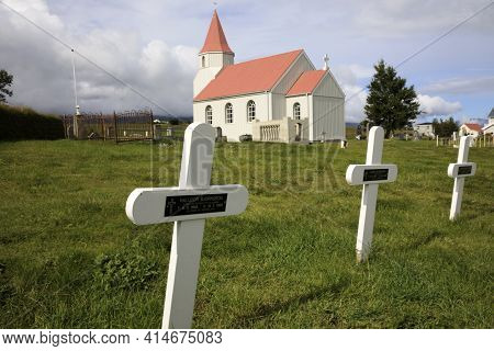 Akureyri / Iceland - August 26, 2017: A Cemetery In Laufas Folk Museum Area, Iceland, Europe