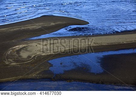 Vatnsnes / Iceland - August 27, 2017: A Volcanic Beach In Vatnsnes Peninsula, Iceland, Europe