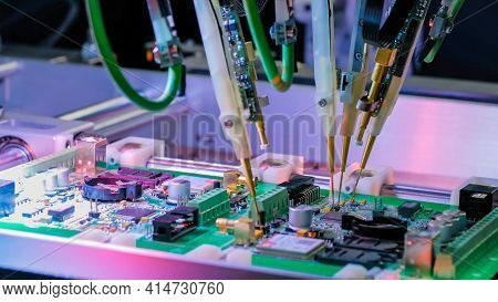 Automated Technology, Industrial, Robotic, Electronic, Production, Manufacturing Concept. Automation