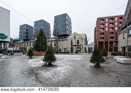 Tallinn, Estonia - 24 February, 2019: Modern Architecture In The Rotermann Quarter Of Tallinn, Eston