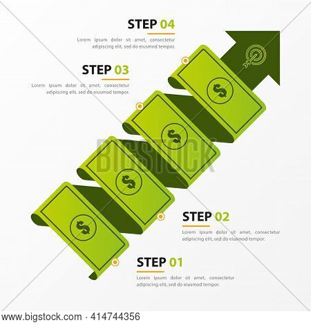 Infographic Design Template. Business Concept With 4 Steps. Can Be Used For Workflow Layout, Diagram