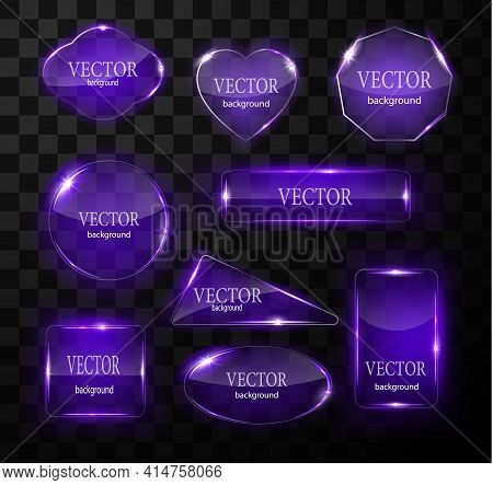 Glass Vector Button Plane. Easy Editable Background