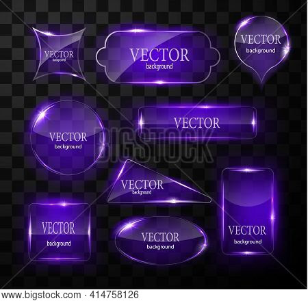 Glass Vector Button Plane. Easy Editable Background